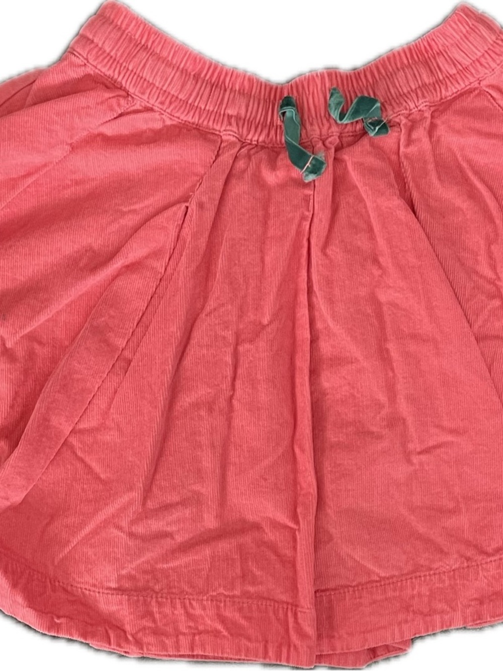 Mini Boden Pink Corduroy Waistband Skirt with Floral Print Lining